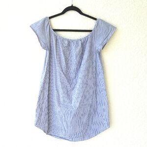 Shinestar Blue Striped Women's Top Size Large